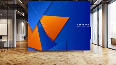 Modern blue orange banner geometric shapes corporate abstract technology background. Vector abstract graphic design banner pattern presentation background web template. Wall mural