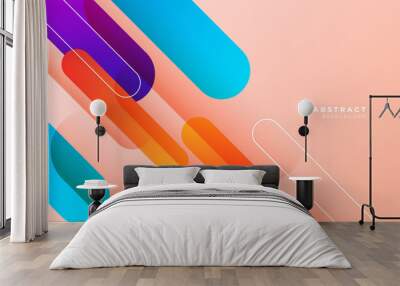 Modern colorful geometric shapes 3d abstract technology background. Vector abstract graphic design banner pattern presentation background web template. Wall mural