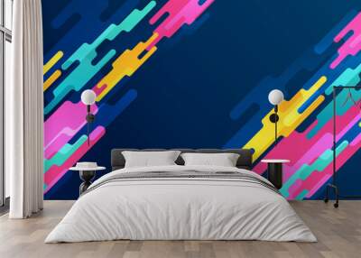 Modern colorful geometric shapes abstract technology background. Vector abstract graphic design banner pattern presentation background web template. Wall mural