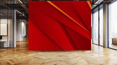 red orange abstract presentation background with stripes lines Wall mural