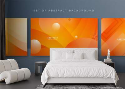 Set of abstract colorful orange background Wall mural