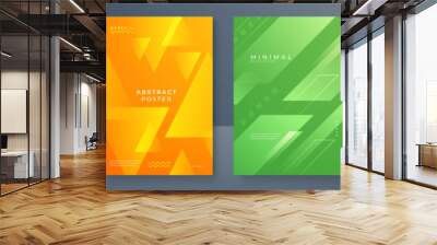 Set of bright vector colorful gradient geometric background for poster or brochure cover design Wall mural