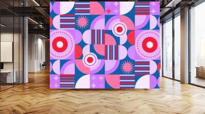 vector colorful geometric shapes mosaic background Wall mural