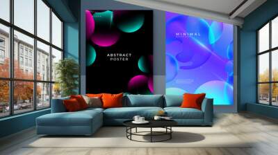 Vector gradient abstract colorful poster template design Wall mural