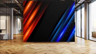 versus vs background with blue and red light, halftone, gradient color for game, battle, fight, competition, match, sport, contest, team, championship, combat, duel, tournament, and 3d effect Wall mural