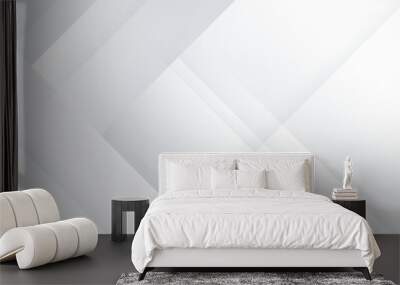 White vector abstract geometric shapes background. Minimal geometric design for cover, poster, banner, brochure, header, presentation, web, flyer Wall mural