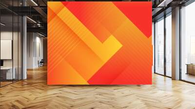 Yellow and orange vector abstract geometrical gradient shape modern background. Abstract gradient shapes background for presentation, business report, card, banner, poster Wall mural