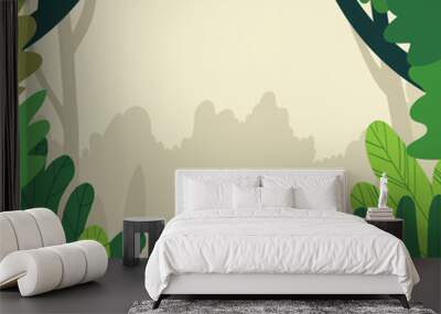 Vector Organic flat jungle background Wall mural