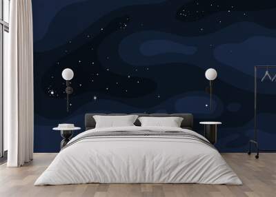 Vector space background . Cute flat style template with Stars in Outer space Wall mural