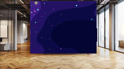 Vector space background . Cute flat style template with Stars in Outer space Wall mural