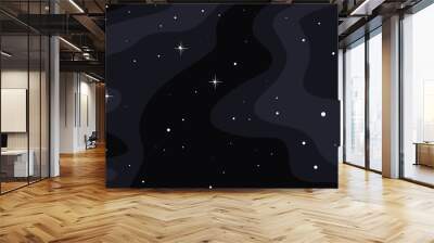 Vector space background. Cute flat style template with Stars in Outer space Wall mural