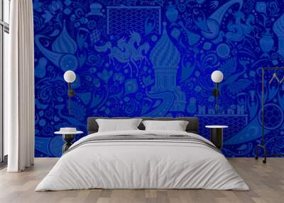 russian background, pattern with modern and traditional elements Wall mural