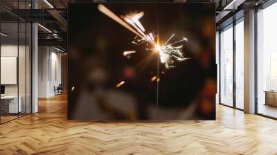 Christmas and New Year party sparkler Wall mural