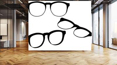 glasses on white background Wall mural