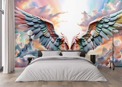 Symphony of Colors and Shapes: Exploring the Allure of Diverse and Beautiful Devil's Wings.(Generative AI) Wall mural