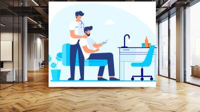 Celebrating Success: Image of Two Doctors Embracing a Well-Deserved Break Wall mural