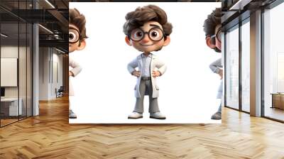 3D Cartoon Scientist Character Wall mural