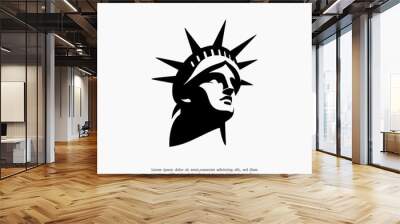 statue of liberty face logo silhouette design template Wall mural