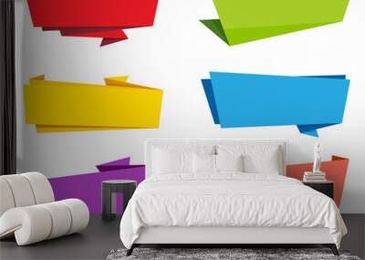 Vector Label Ribbon Banner Wall mural