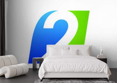 2 logo design Wall mural