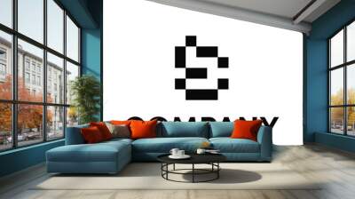 B Pixel logo design Wall mural