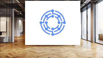 circle connection circuit board logo Wall mural