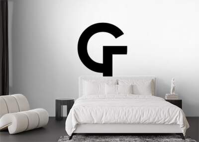 initial letter GJ logo design vector premium Wall mural