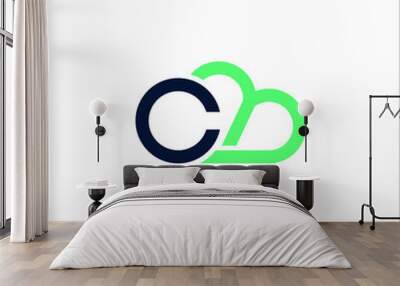 letter C cloud logo design  Wall mural