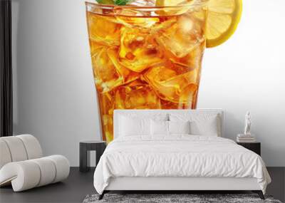 Lemon tea ice transparent background Wall mural