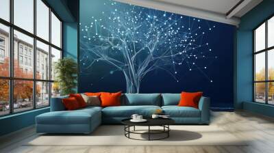 tree composite line technology Wall mural