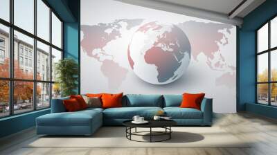     Earth Globe and World Map Design Layout- Global Business, Technology, Globalisation Concept, Vector Template  Wall mural