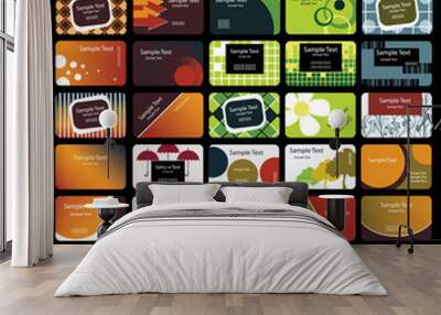 40 Colorful Business Cards Wall mural