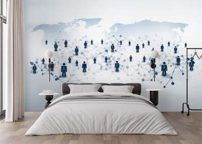 Networks - Business Connections - Social Media Concept Design  Wall mural