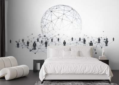 Networks - Business Connections - Social Media Concept Design Wall mural