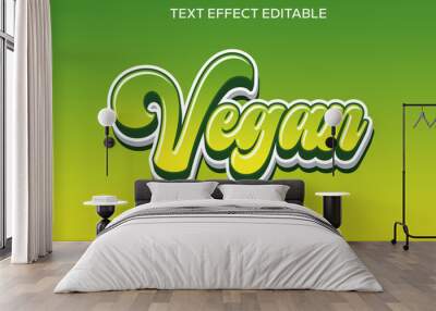 3d text effect vegan vector editable Wall mural