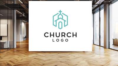 church building vector logo design Wall mural