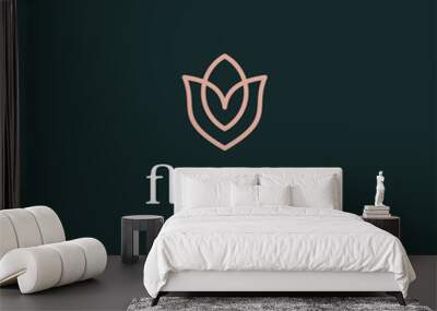 flower logo design Wall mural