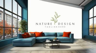 nature tree branch leaf vector icon illustration logo design Wall mural