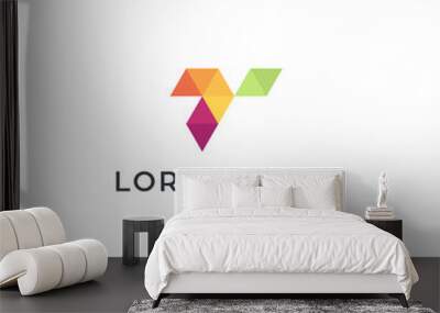 Tech logo design Wall mural