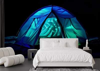 glow in the dark tent photograph a tent with glow in the dark el Wall mural