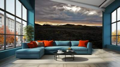 The ruins of Krafla lava fields Iceland Wall mural