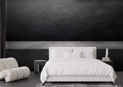 Empty concrete wide dark wall texture background Wall mural