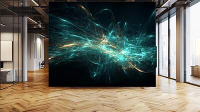 technology abstract of moving particules with energy trails Generated AI Wall mural