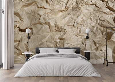 Top viewe crumpled paper background. Wall mural