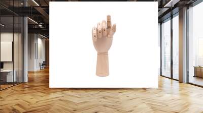 wooden hand on isolated background, close up Wall mural