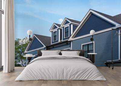 Gable roof duplex house facade, Boston, Massachusetts, USA Wall mural