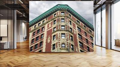 Multi-story historic building, Built in 1897, under an overcast sky in Boston, Massachusetts, USA Wall mural