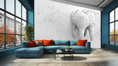 Abstract Tooth in a Network of Dots Wall mural