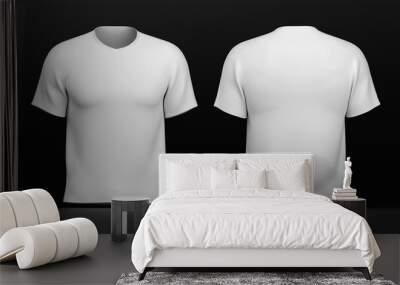 3D Render. White t-shirt front and back. Wall mural