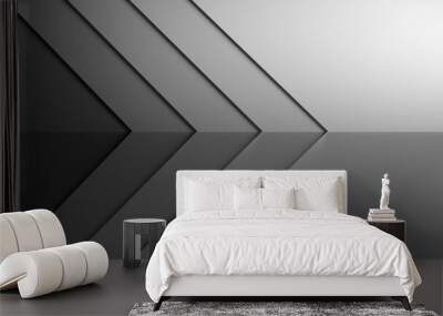 3D Wallpaper Background Tone black and white Pointed to the right direction / 3D Scene Wall mural